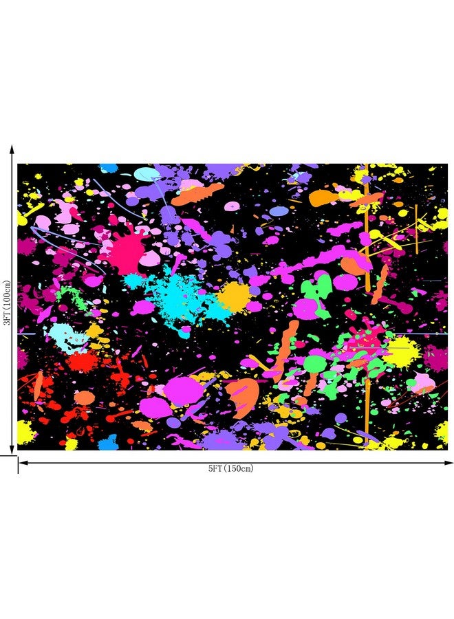 OUYIDA خلفية عيد ميلاد جرافيتي نيون 5X3 قدم خلفية ريترو هيب هوب 80S 90S تصوير حفلة خلفية توهج داكن بقع زينة حفلة عيد الميلاد Cem123A - Image 3