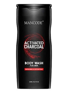 MAN CODE Activated Charcoal Body Wash For Men Refreshing & Detoxifying Treats Oily Skin Neem Aloe Vera Vegetable Glycerin Extract 450 Ml Shower Gel For Men (Pack Of 1)  - Image 2