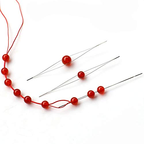 VANTOBEST 5Pcs Ultrafine Big Eye Beading Pins Professional Beaded Artifact DIY Manual Lead Pin Handicrafts Threading Tool Bead Pearl Piercing DIY Making Accessories for Necklace Bracelet Jewelry (5 Size) - Image 1