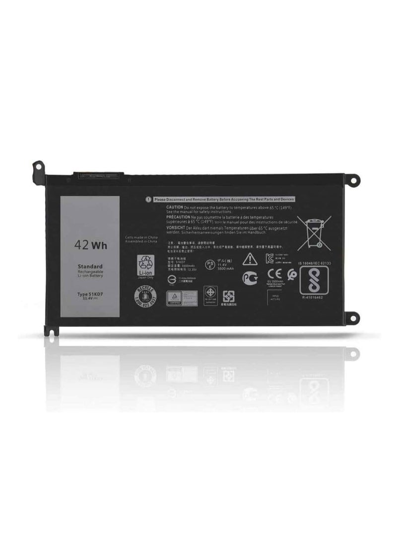 Terabyte Replacement 51KD7 Y07HK P28T001 FY8XM 0FY8XM Battery fo Dell Chromebook 11 3100 3180 3189 5190 3181 2-in-1 Series - Image 1