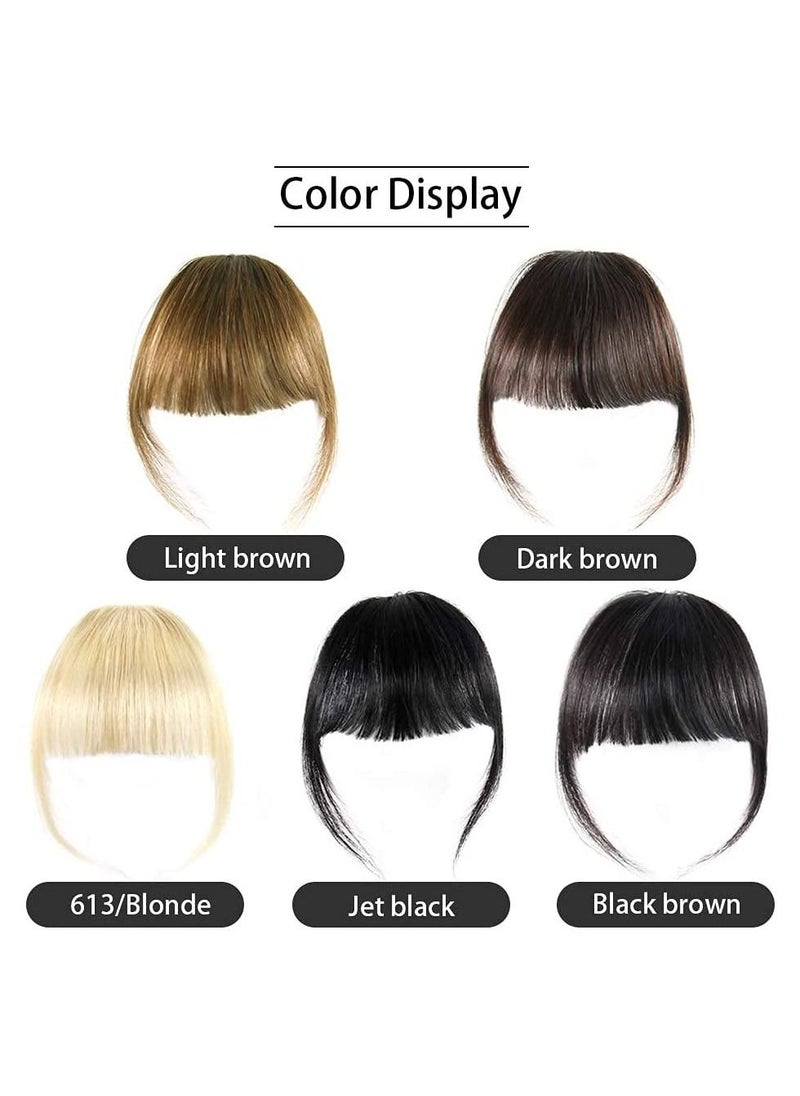 Estelle - Bangs Hair Clip on Bangs Human Hair Extension Wispy Bangs Blonde Hair Fringe Colour #613 Blonde 1 Count - Image 1