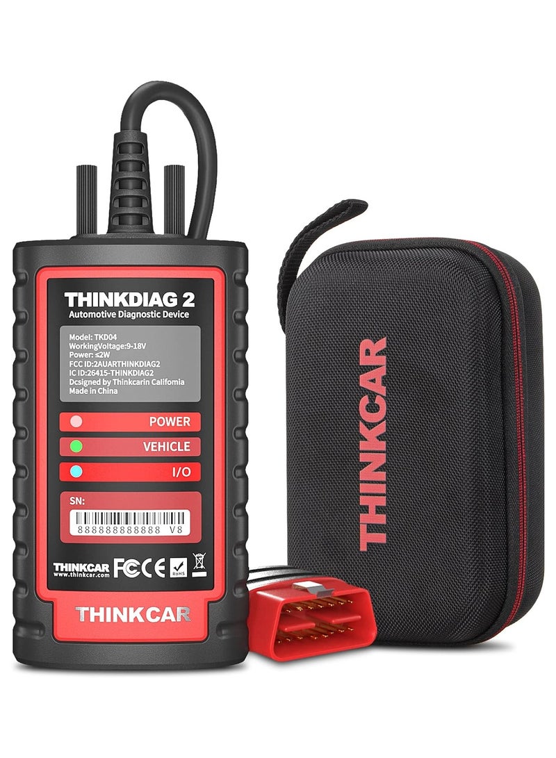 Thinkdiag2 Full Version All System Obd2 Diagnostic Scanner, Bluetooth Scan Tool with Can-Fd Protocol, AutoVin, Active Test, 15 Reset Functions, Ecu Coding, 1 Year Free Update