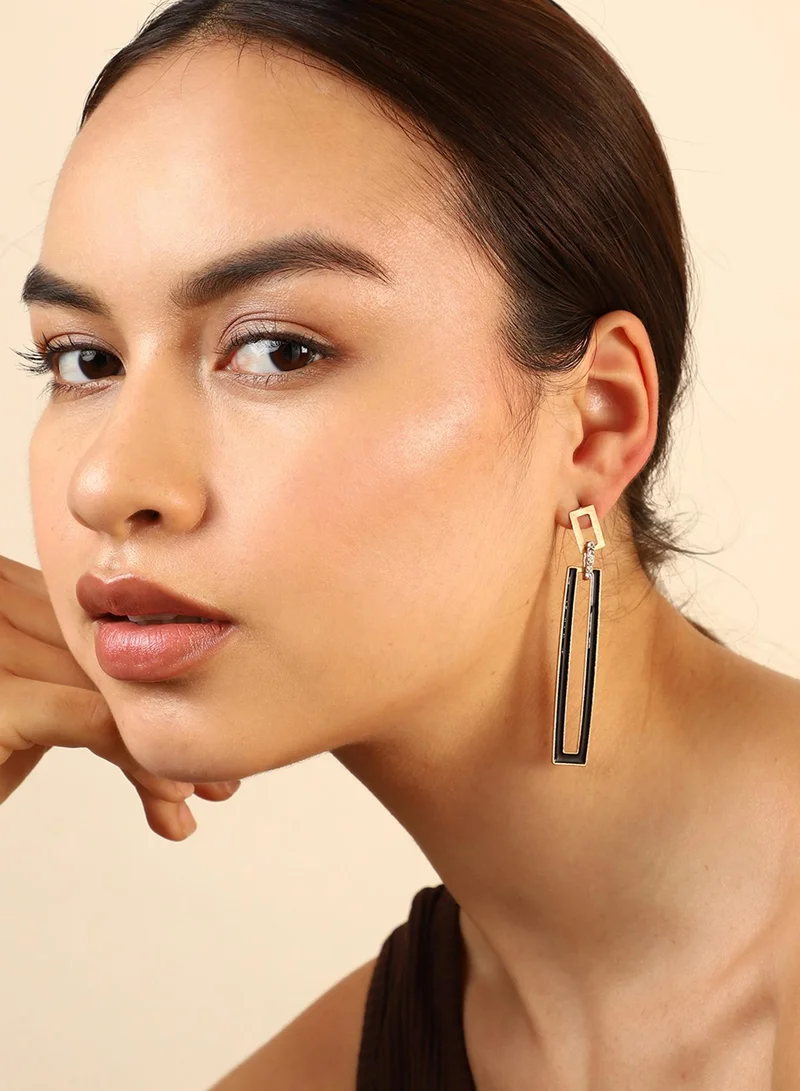SOHI Black Rhinestones Drop Earrings
