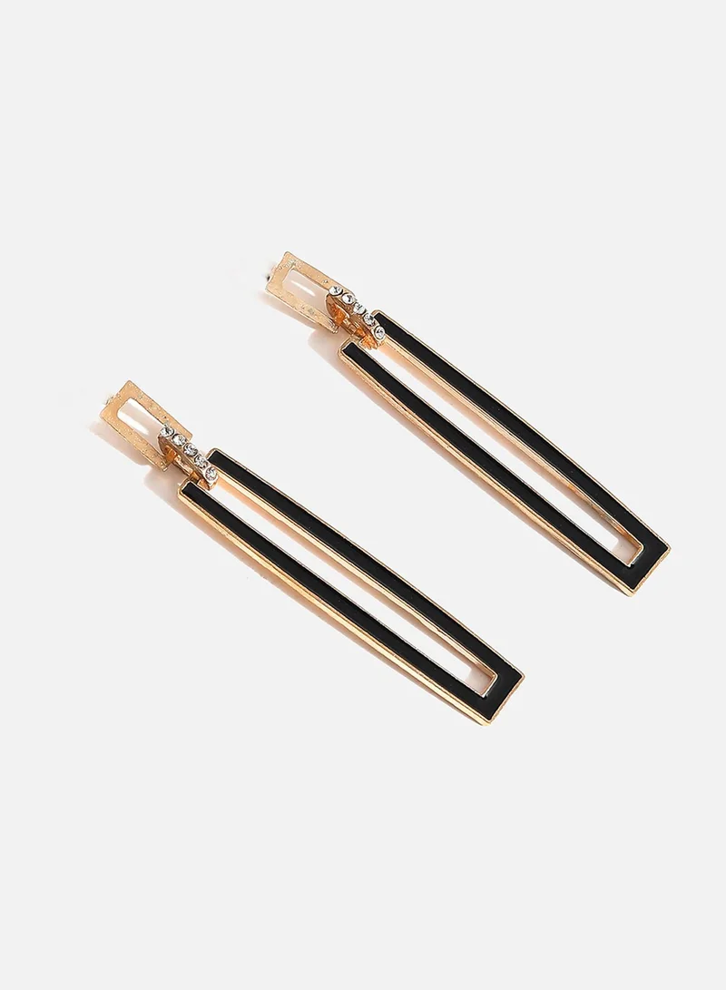 SOHI Black Rhinestones Drop Earrings