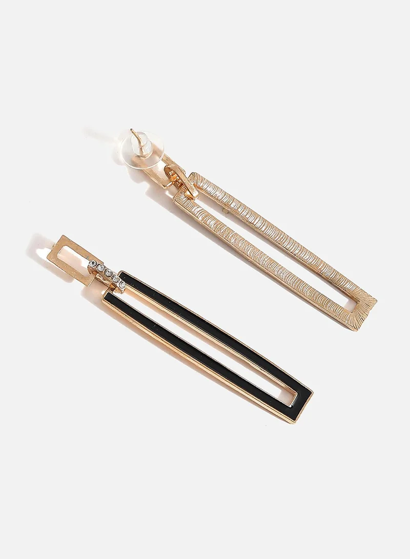 SOHI Black Rhinestones Drop Earrings