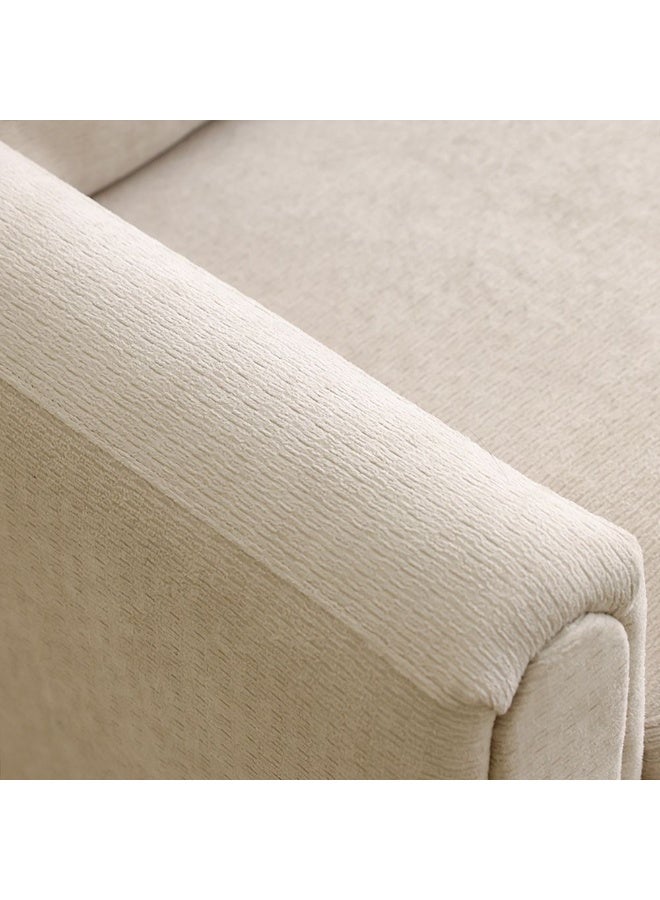 DANUBE HOME Arjun 3 Seater Fabric Sofa | Modern Design Three Seat Sofas | Comfortable Living Room Furniture L185xW81xH90cm - Beige - Image 4
