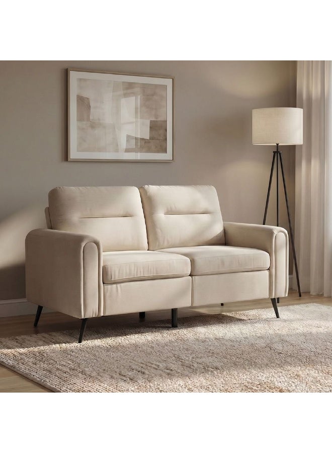 Arjun 3 Seater Fabric Sofa | Modern Design Three Seat Sofas | Comfortable Living Room Furniture L185xW81xH90cm - Beige