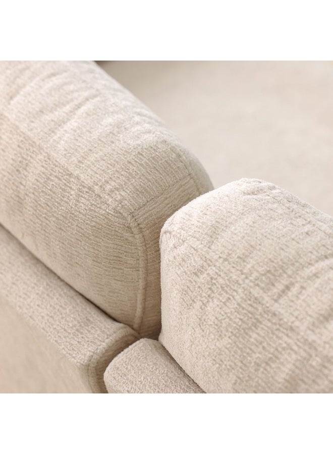DANUBE HOME Arjun 3 Seater Fabric Sofa | Modern Design Three Seat Sofas | Comfortable Living Room Furniture L185xW81xH90cm - Beige - Image 2