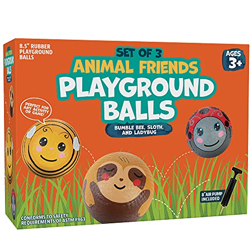 SCS Direct Gaga Ball 8.5 Inch Animal Playground Balls (3pk, Air Pump Included) - Durable, Textured Rubber Balls Official Size for Gaga Ball & Dodgeball - Fall Back-to-School Essential for Four Square & Recess - Image 5