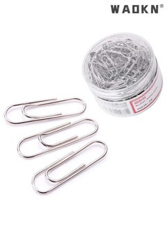 WAOKN 200 Pack 1.2 Inch/ 29mm Mini Metal Paper Clip Holder,Small Paperclips Smooth Paper Clip Box Metal Nickel Plated Paper Clip Large Office Suppliesfor Sheets Files, Office School (Silver)  - Image 1