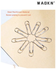 WAOKN 200 Pack 1.2 Inch/ 29mm Mini Metal Paper Clip Holder,Small Paperclips Smooth Paper Clip Box Metal Nickel Plated Paper Clip Large Office Suppliesfor Sheets Files, Office School (Silver)  - Image 2