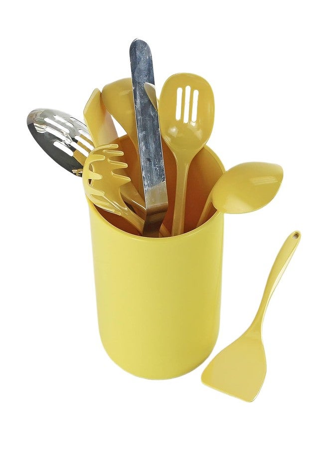 Reston Lloyd Extra-Large Multipurpose Utensil Crock for - BPA-Free Plastic Kitchen Tool Holder for Countertop, Camping, RV, Craft Desk, Wine Cooler, Garden, Patio Organizer, Lemon - Image 5
