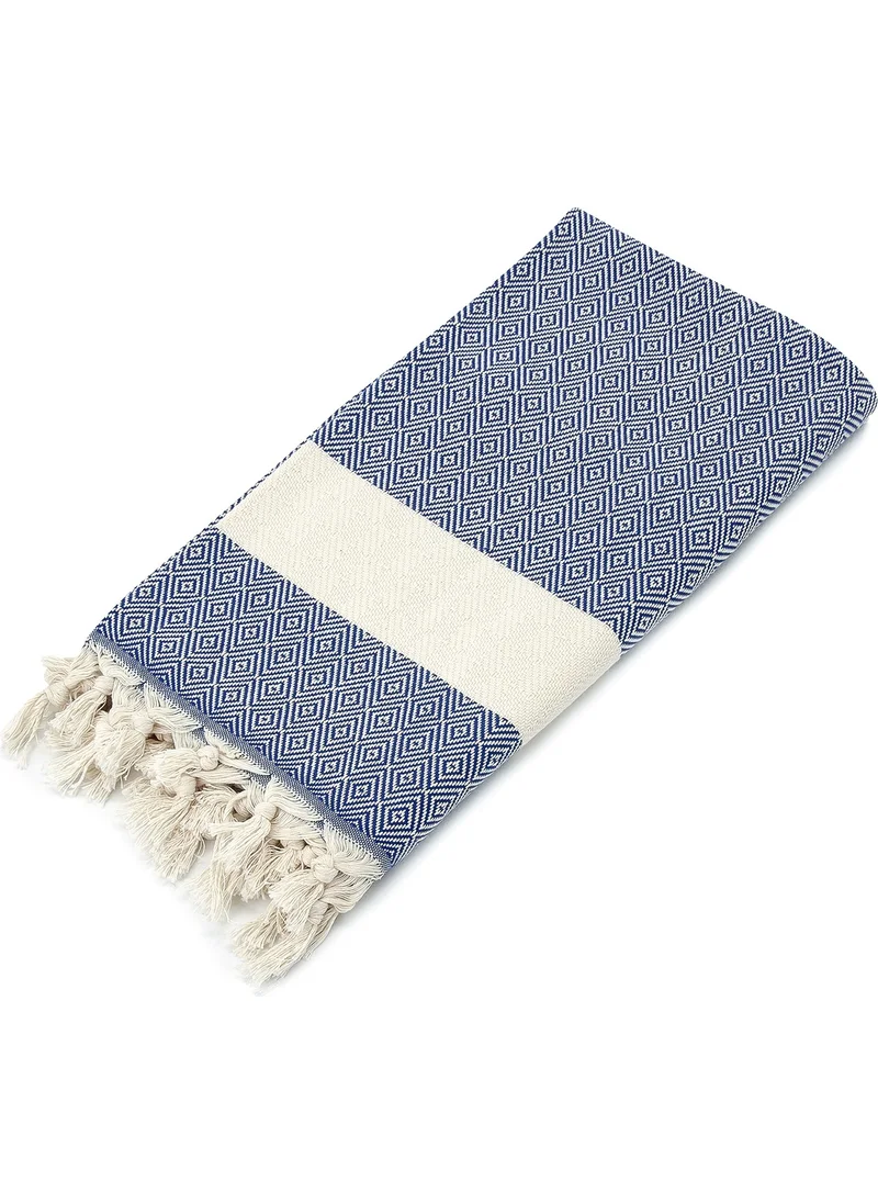 ايهفان اونلاين Navy Blue Cotton Bamboo Peshtemal