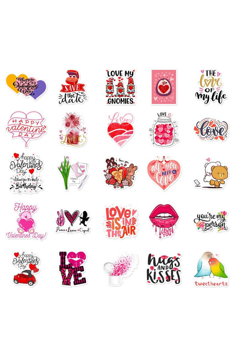 ORAINBOW 50 Pcs Love Stickers I Love You Waterproof Vinyl Stickers for Bike Water Bottles Laptop Bicycle Refrigerator Cup Luggage Computer Mobile Phone Skateboard Decals - Image 2