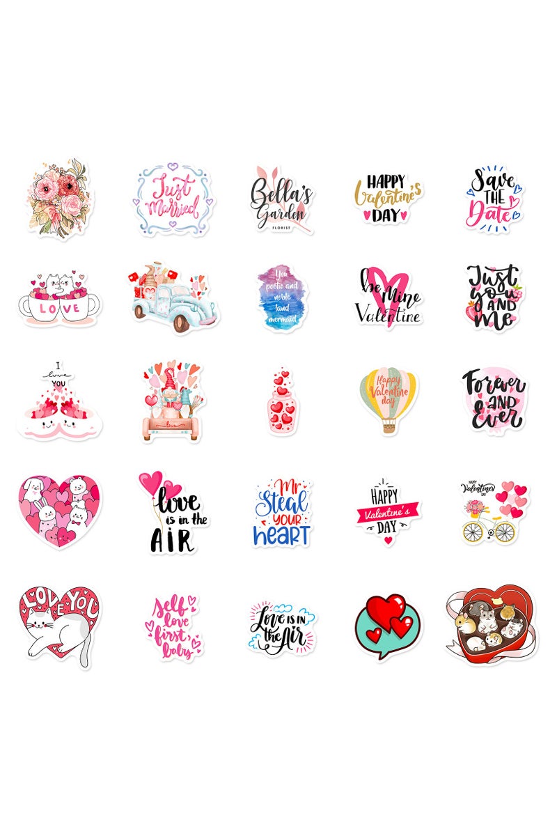 ORAINBOW 50 Pcs Love Stickers I Love You Waterproof Vinyl Stickers for Bike Water Bottles Laptop Bicycle Refrigerator Cup Luggage Computer Mobile Phone Skateboard Decals - Image 3