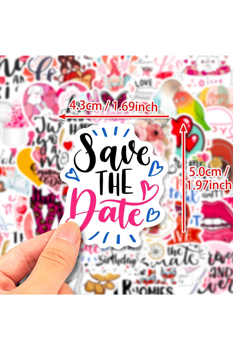 ORAINBOW 50 Pcs Love Stickers I Love You Waterproof Vinyl Stickers for Bike Water Bottles Laptop Bicycle Refrigerator Cup Luggage Computer Mobile Phone Skateboard Decals - Image 4