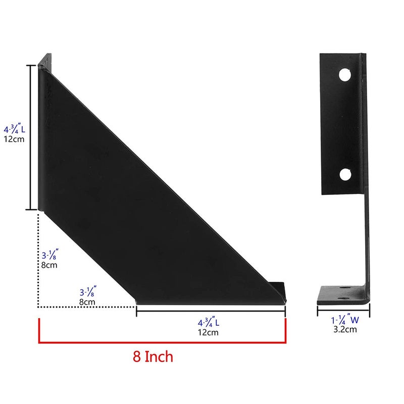 FOYO 4 Heavy Duty Angle Shelf Brackets Floating Shelves Support Brackets, 8-Inch - Image 3