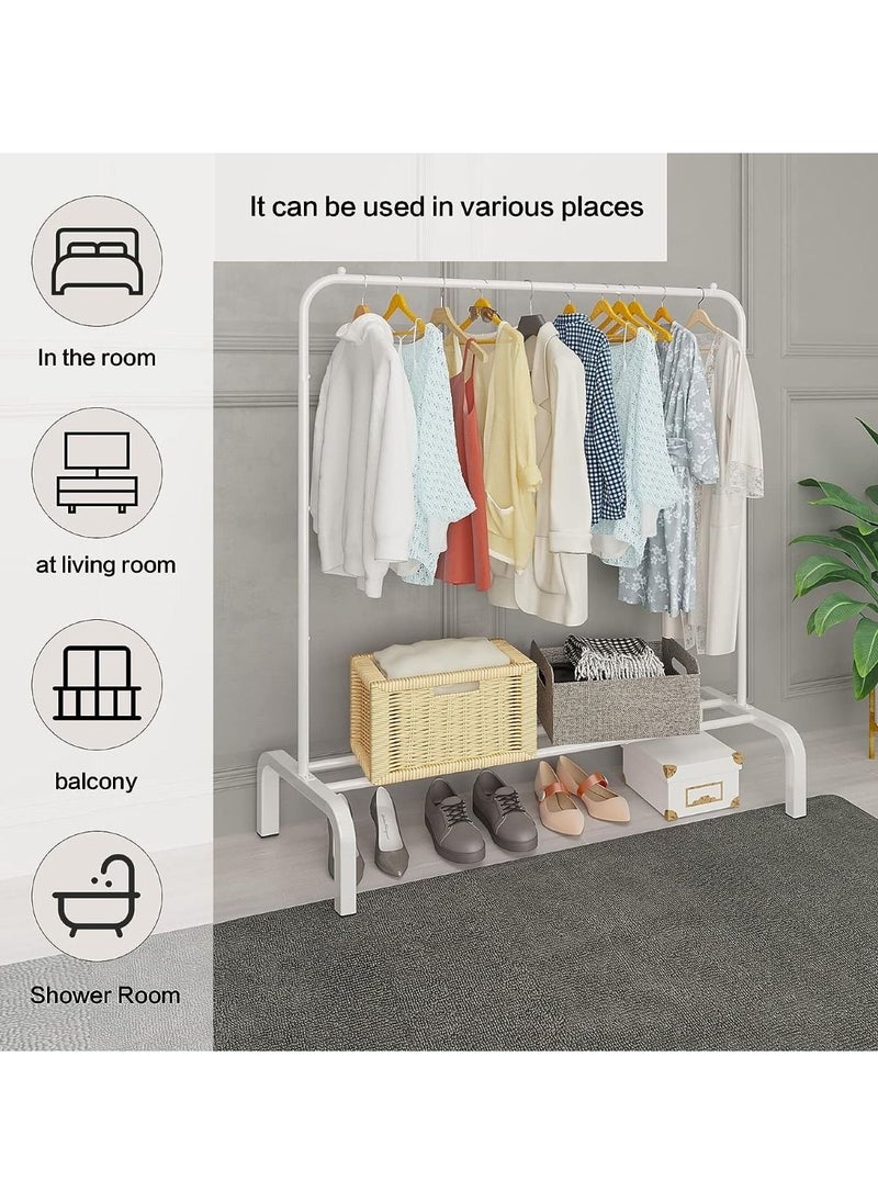 Huitich Metal Clothes Rack With Bottom Shelf Closet Clothes Hanger for Garment Coats Skirts  - Image 3