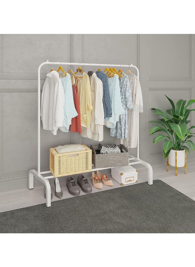 Huitich Metal Clothes Rack With Bottom Shelf Closet Clothes Hanger for Garment Coats Skirts  - Image 4