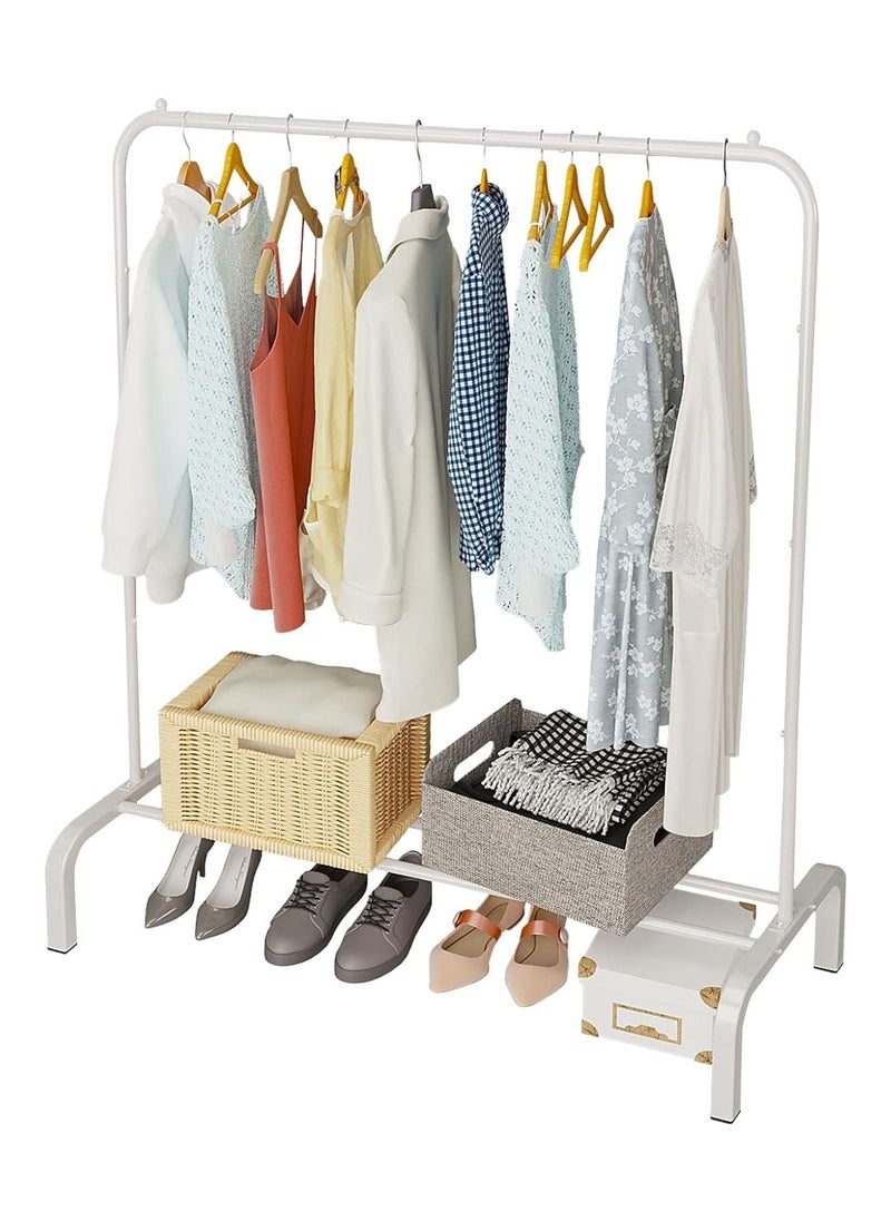 Huitich Metal Clothes Rack With Bottom Shelf Closet Clothes Hanger for Garment Coats Skirts  - Image 1