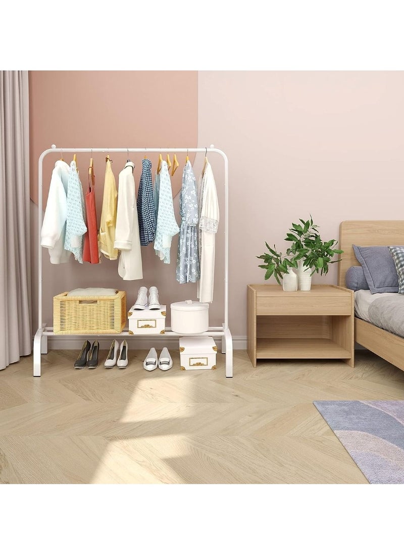 Huitich Metal Clothes Rack With Bottom Shelf Closet Clothes Hanger for Garment Coats Skirts  - Image 2