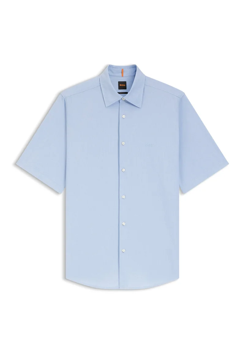 BOSS Open Blue Regular-fit shirt in soft-washed Oxford cotton for Men | Best Price UAE