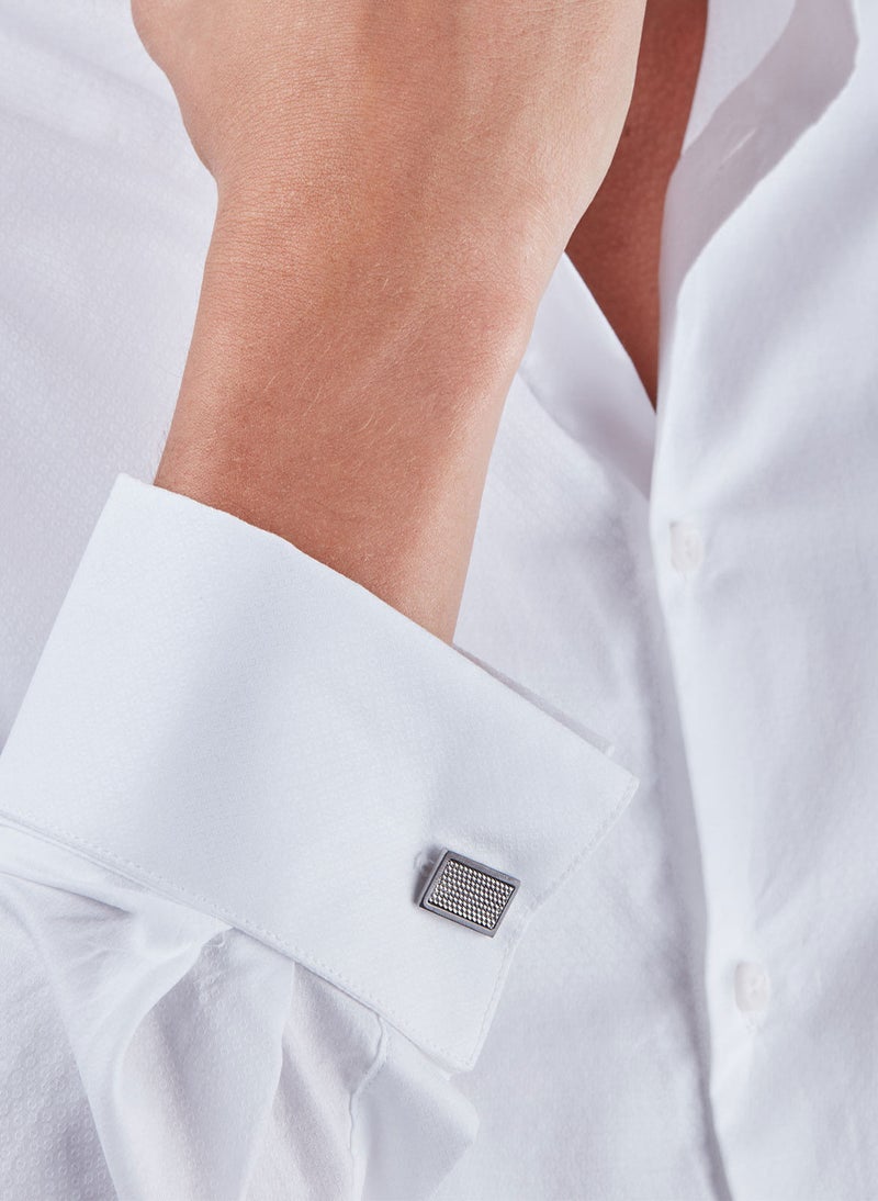 غاي لاروش ازرار اكمام غي لاروش من الستانلس ستيل للرجال ، فضي واسود ، 4TX403AV - Image 2