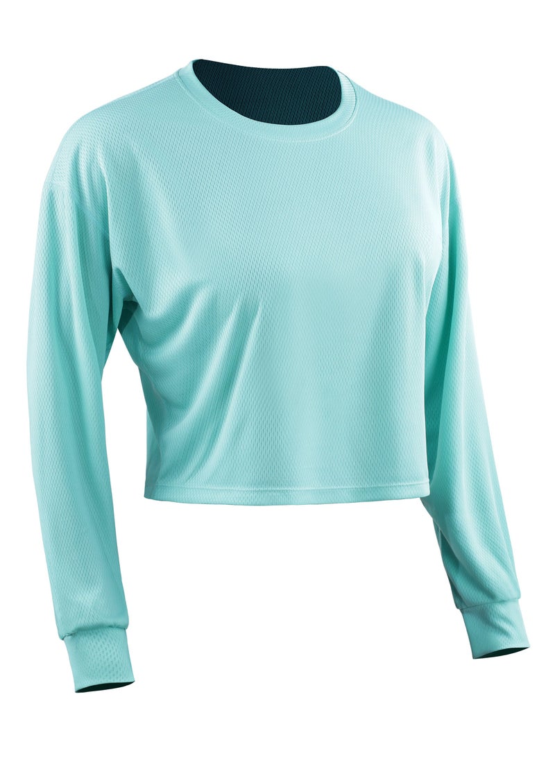 Loquat - Women Quick Dry Breathable Sports Long Sleeves T-Shirt Blue - Image 1