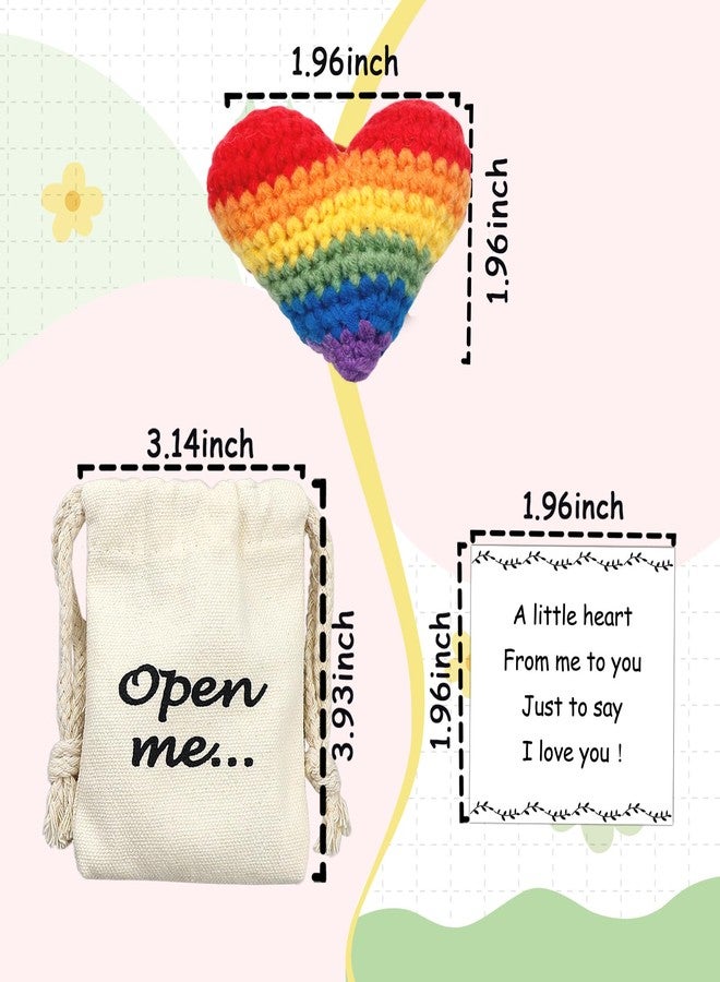 LUOKIFUR Pocket Hug Gift I Love You Gifts for Him for Her Crochet Heart Missing You Gift (Colorful) - Image 3