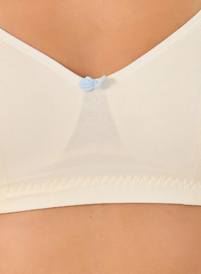 Styli Pack of 2 - Padded Non-Wired Moulded Bra with Contrast Bow Detail