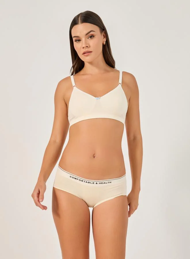 Styli Pack of 2 - Padded Non-Wired Moulded Bra with Contrast Bow Detail