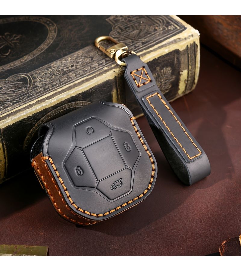 4 Button Key Fob Cover Anti Drop Protective Case Shock Resistant Easy To Install For Chery T2 Traveler 2023 2024 Brown - Image 1