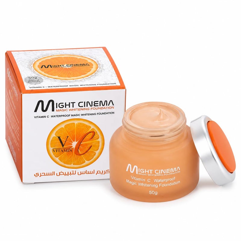 Might Cinema Magic Whitening Foundation with Vitamin C Waterproof 50g Model 1389 - Shade 101 - Image 1