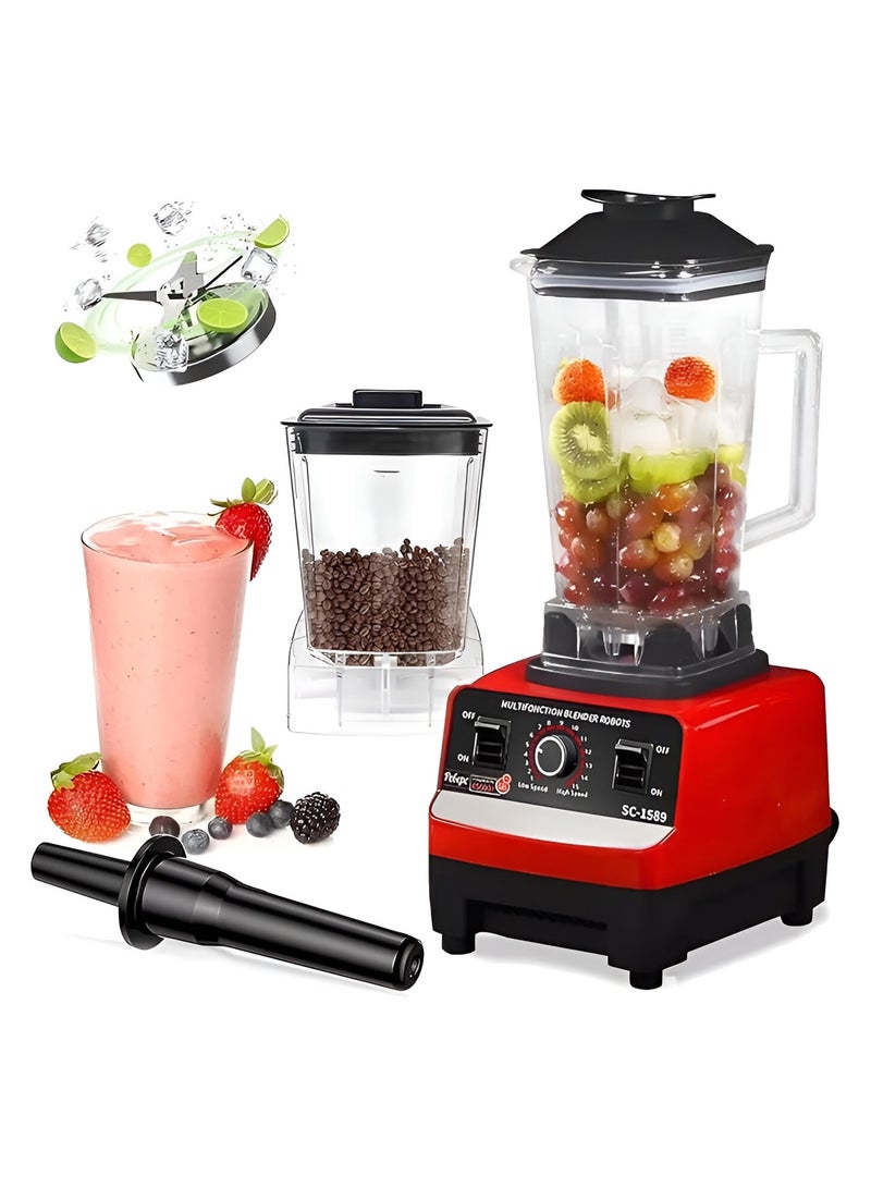 ZO7 Electric Blender with Grain Grinder Seven Crest Multifunctional 2L juicer, Stainless Steel Blades Copper Motor Ergonomic Handle Professional Blender with 15 Speeds - Image 1