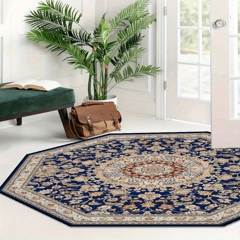 1 Pc Octagonal Persian Style Bohemian Area Mat Machine Washable 180cm Living Room Bedroom Dining Hallway Balcony Home Decor - Image 4