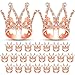 Yulejo 24 Pcs Crown Cake Topper Mini Baby Crown Tiny Queen Small Alloy Crystal Princess Headpiece Cake Decoration for Women Lady Girl Bridal Wedding Royal Themed Baby Shower Birthday PartyRose Gold - Image 2