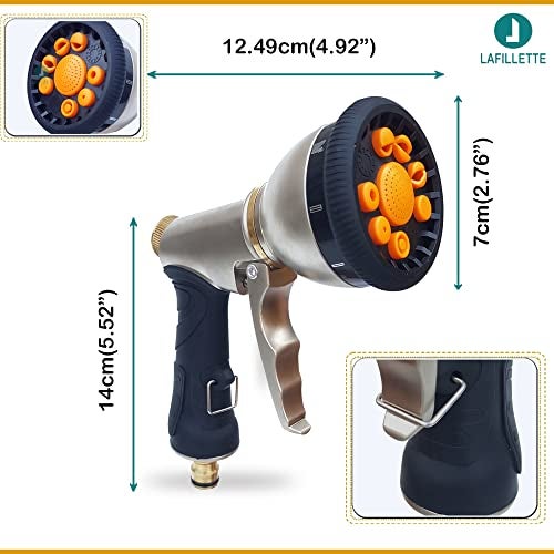 LAFILLETTE 9 in 1 Patterns Water Spray Gun Sprayers Garden Head Sprayer Garden Watering Spray Gun - Image 2