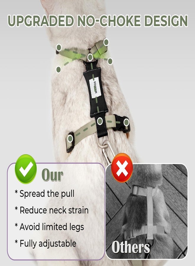 Sovarin Cat Harness and Leash Set - Green Extra Lightweight Soft Kitten Harness Escape Proof, Adjustable Travel Pet Harness for Walking，Easy Control Comfortable Outdoor (Olive Green, One Size) - Image 3