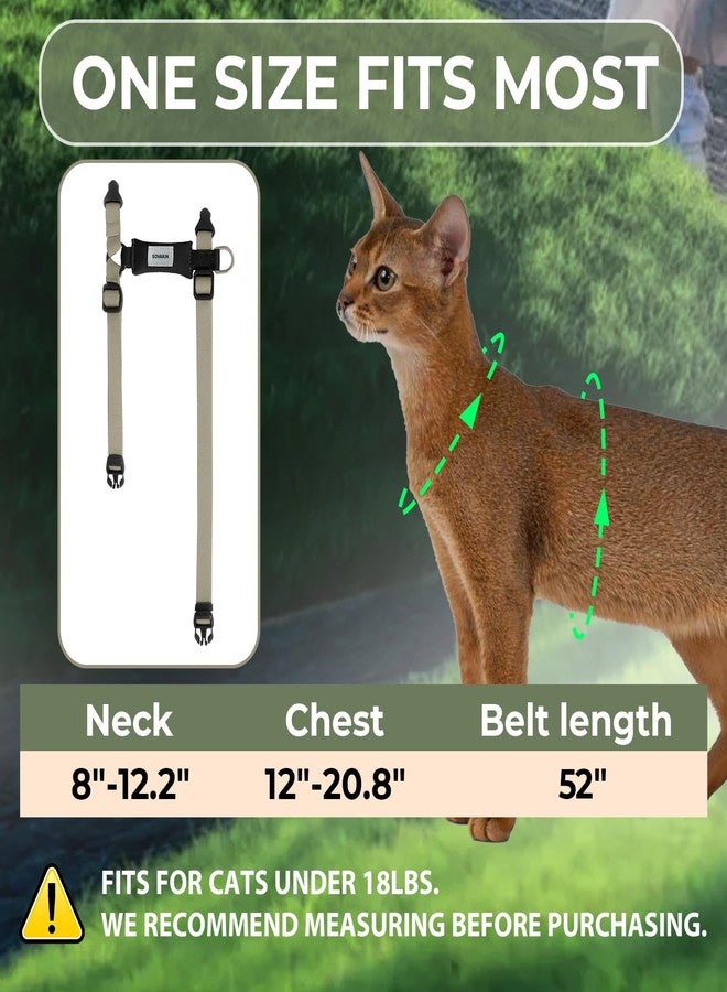 Sovarin Cat Harness and Leash Set - Green Extra Lightweight Soft Kitten Harness Escape Proof, Adjustable Travel Pet Harness for Walking，Easy Control Comfortable Outdoor (Olive Green, One Size) - Image 4