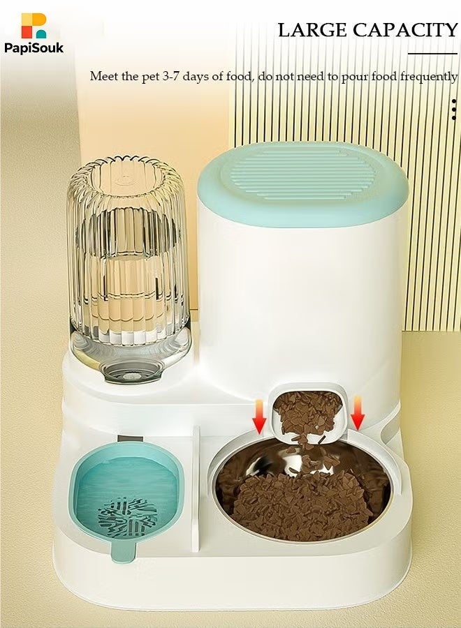 PapiSouk 2 in 1 Automatic Pet Feeder and Water Dispenser Gravity Cat Feeder with Detachable Food Bowl Large Capacity Food Storage Container for Cats Dogs and Small Pets Travel Essentials - Image 3
