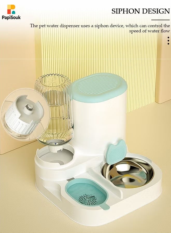 PapiSouk 2 in 1 Automatic Pet Feeder and Water Dispenser Gravity Cat Feeder with Detachable Food Bowl Large Capacity Food Storage Container for Cats Dogs and Small Pets Travel Essentials - Image 4