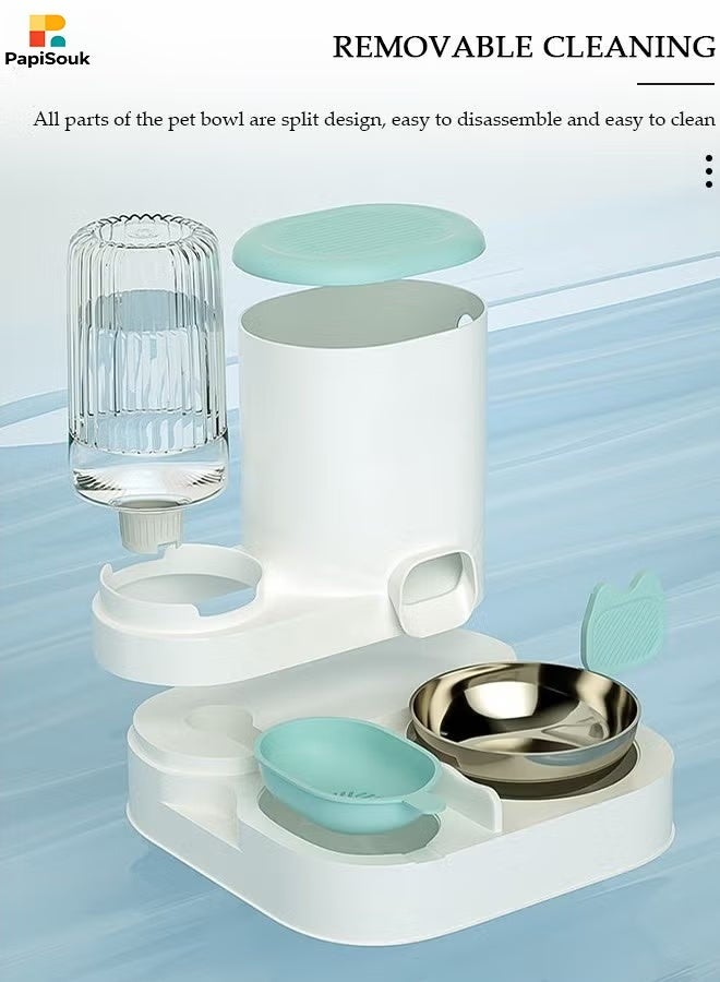 PapiSouk 2 in 1 Automatic Pet Feeder and Water Dispenser Gravity Cat Feeder with Detachable Food Bowl Large Capacity Food Storage Container for Cats Dogs and Small Pets Travel Essentials - Image 2