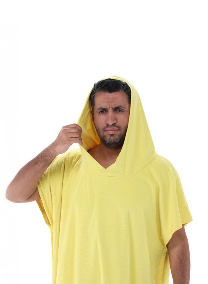 RJ Men Luxury Bathrobe Yellow Color from RJ Ultra-Soft Waffle Fabric with Hood Lightweight & Highly Absorbent - Image 2