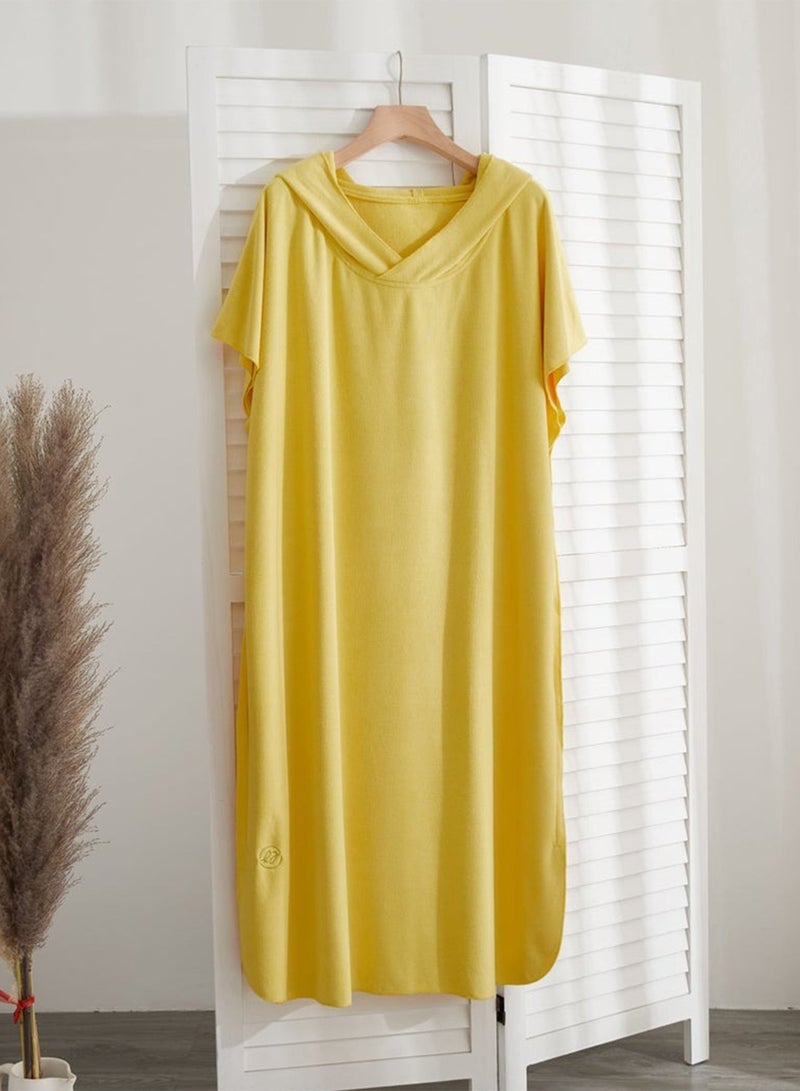 RJ Men Luxury Bathrobe Yellow Color from RJ Ultra-Soft Waffle Fabric with Hood Lightweight & Highly Absorbent - Image 4