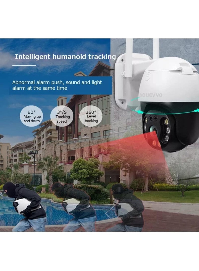 كروني كاميرا مراقبة خارجية NIP-20HS. كاميرا مراقبة واي فاي عالية الدقة 5 ميجابكسل، مقاومة للماء بمعيار IP66، تدعم الاتصال ثنائي الاتجاه والرؤية الليلية بالأشعة تحت الحمراء. تدعم بطاقة TF والتخزين السحابي، مناسبة لمراقبة أمن المنزل الخارجي. - Image 2