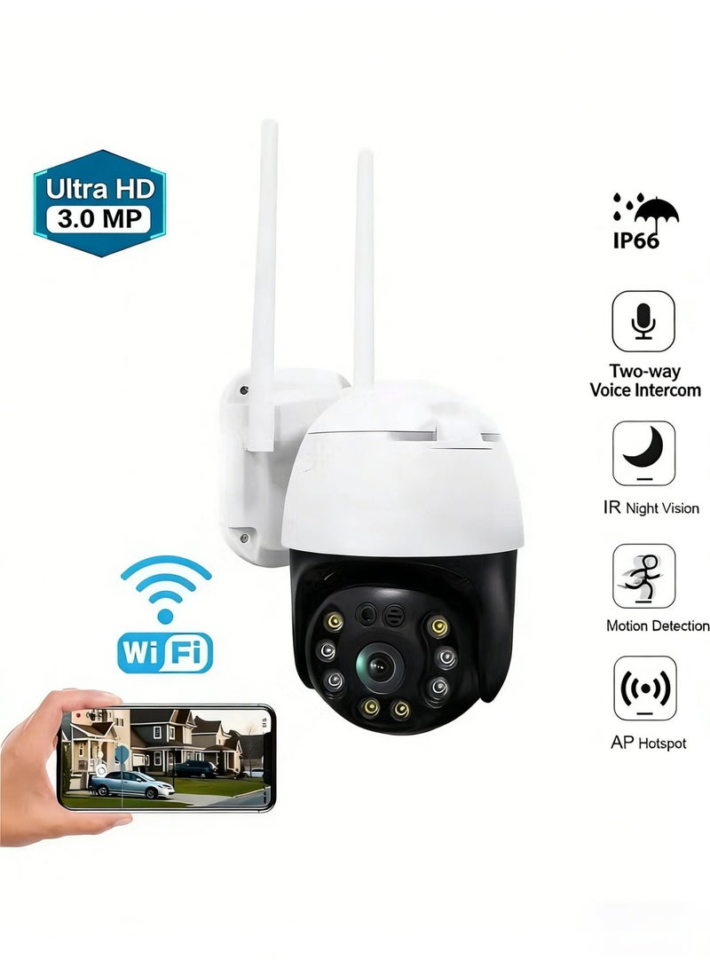 كروني كاميرا مراقبة خارجية NIP-20HS. كاميرا مراقبة واي فاي عالية الدقة 5 ميجابكسل، مقاومة للماء بمعيار IP66، تدعم الاتصال ثنائي الاتجاه والرؤية الليلية بالأشعة تحت الحمراء. تدعم بطاقة TF والتخزين السحابي، مناسبة لمراقبة أمن المنزل الخارجي. - Image 1