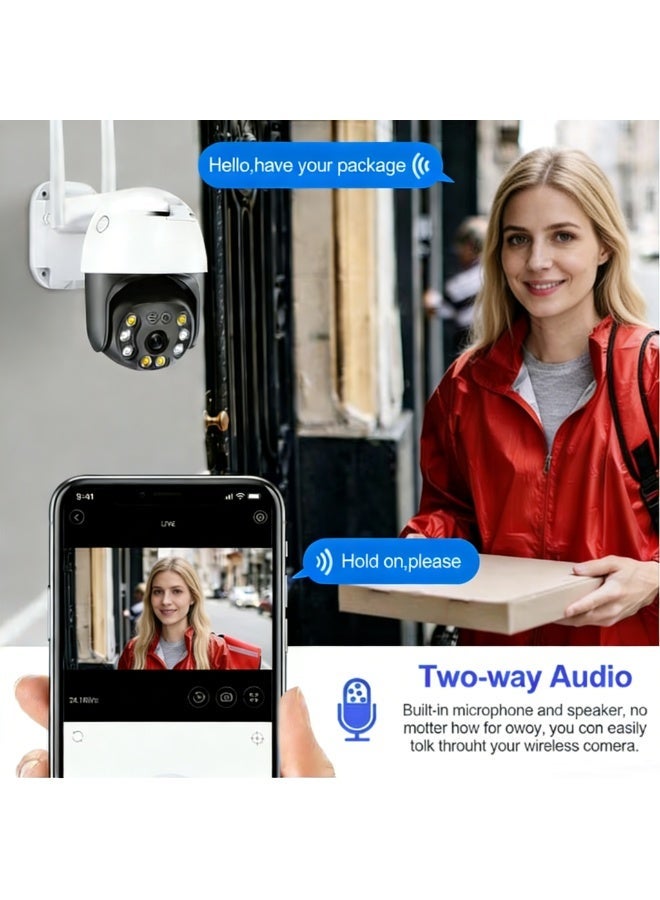 Crony NIP-20HS Outdoor Security Camera. 5MP high-definition WiFi surveillance camera, IP66 waterproof, supports two-way communication, and infrared night vision. Supports 2K resolution TF card and cloud storage, suitable for home outdoor security monitoring. - Image 3