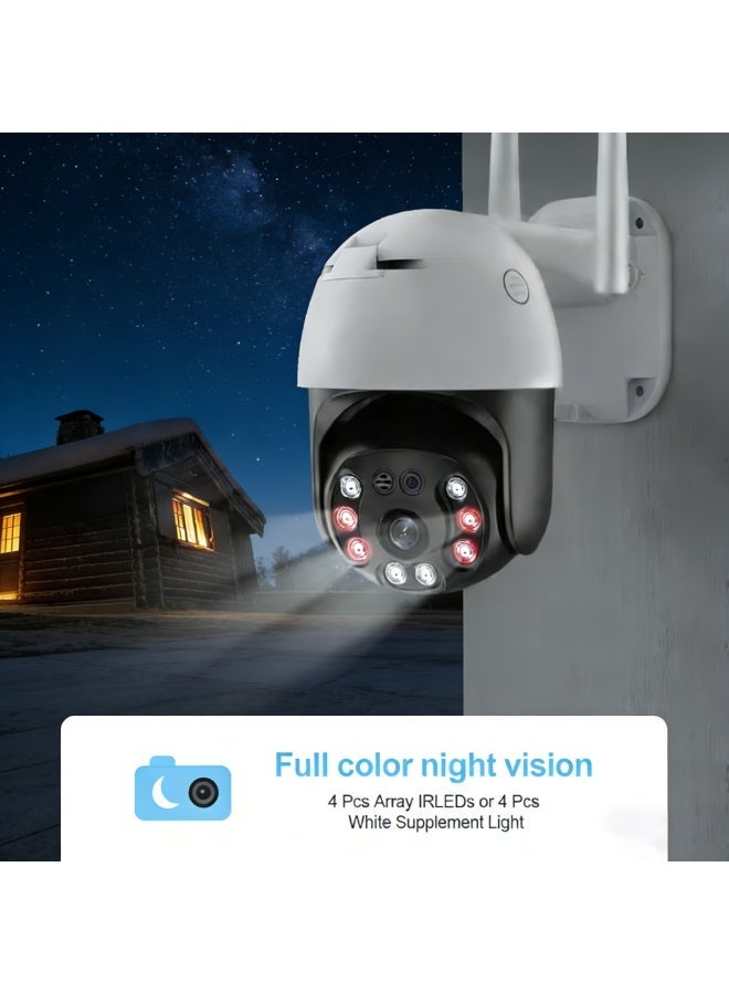 Crony NIP-20HS Outdoor Security Camera. 5MP high-definition WiFi surveillance camera, IP66 waterproof, supports two-way communication, and infrared night vision. Supports 2K resolution TF card and cloud storage, suitable for home outdoor security monitoring. - Image 5