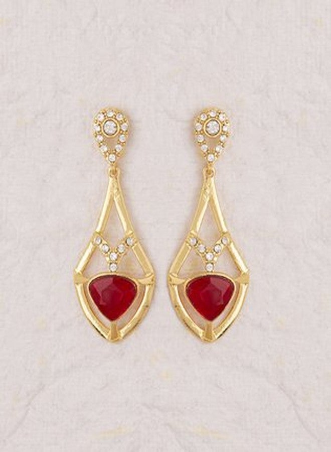 Voylla Dangler Earrings for Women (Golden) (8907617435435) - Image 3