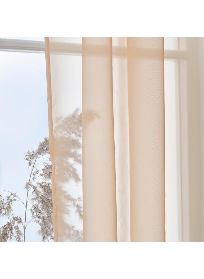 Zaboon Sheer Curtains, 1 Pair, Orange/With Rod Pocket, 145X300 Cm - Image 4